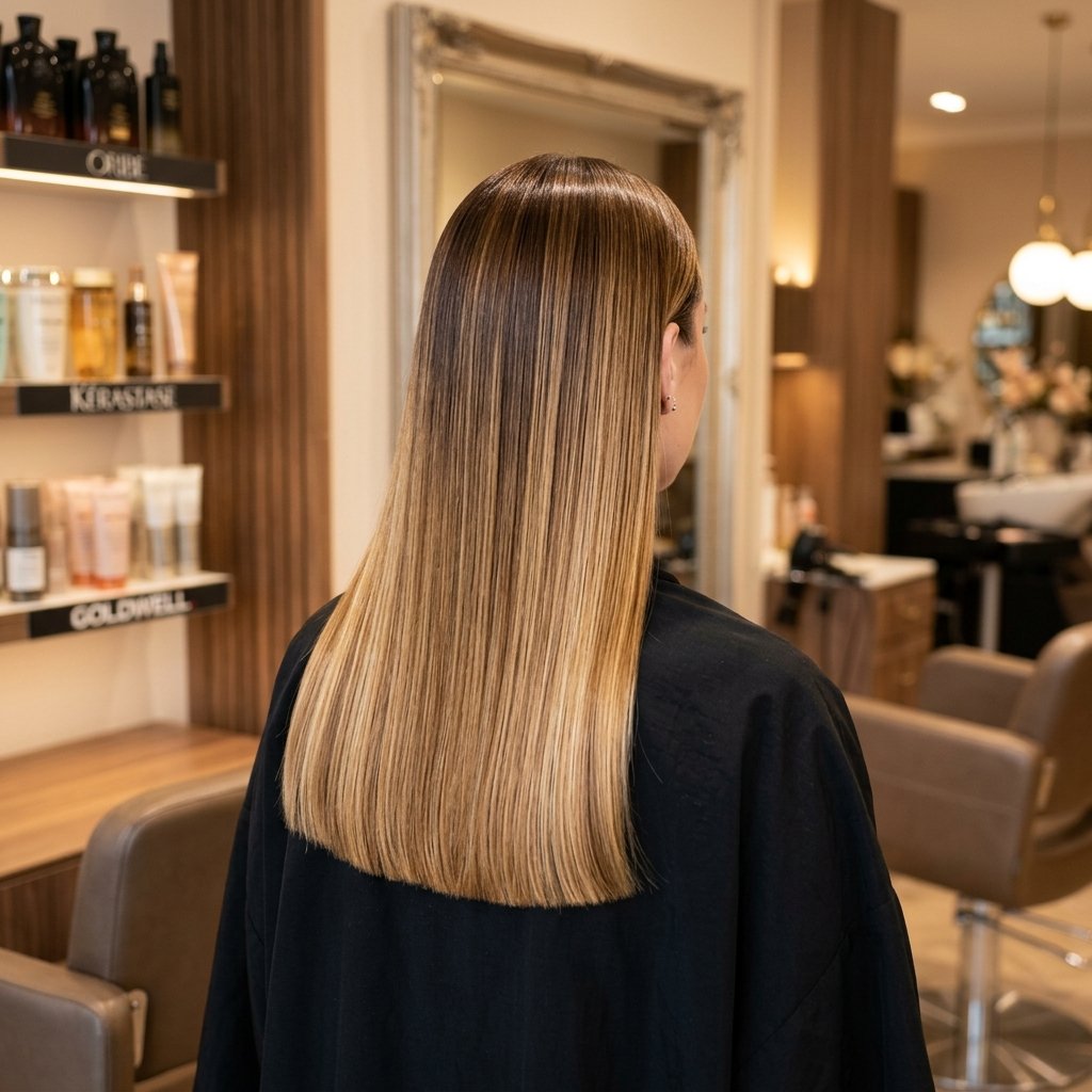 Client hair after styling transformation at Bounce & Craft salon